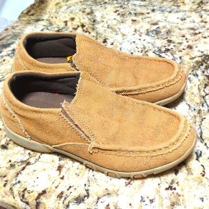 Size 2 youth roper little kids brown denim loafers.